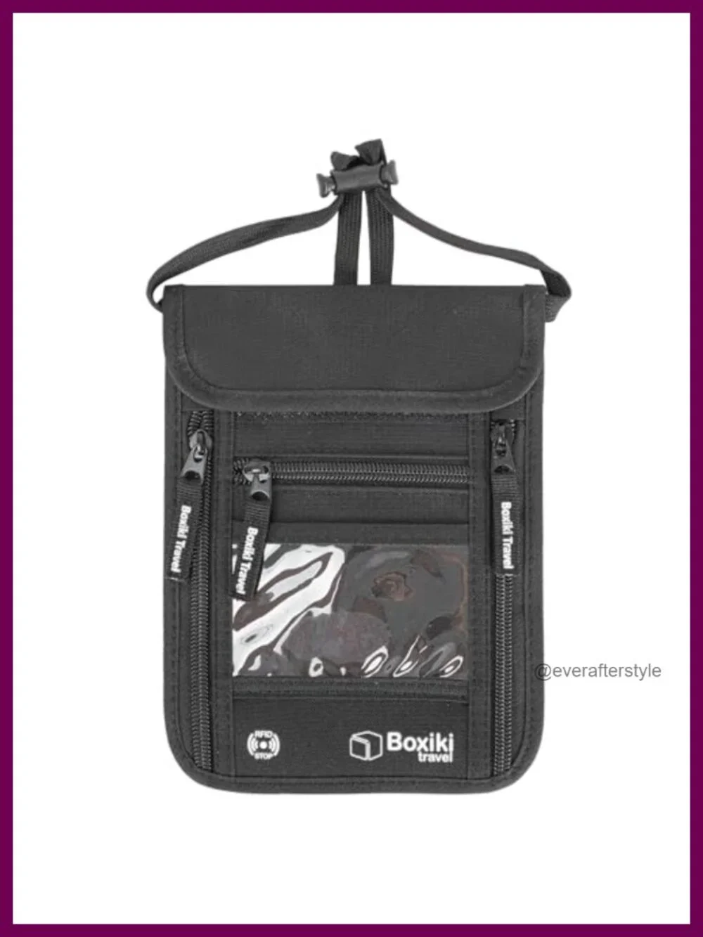 RFID Travel Neck Wallet Passport Holder, Adjustable Strap Men Women